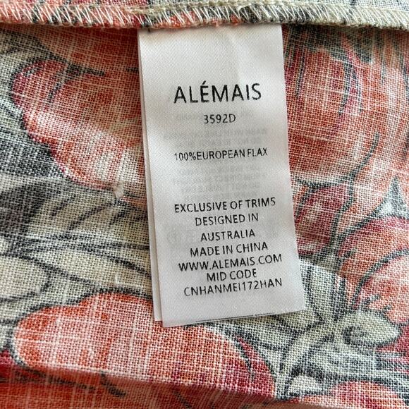 Alemais Amelie Dress Red Poppy Linen Maxi Size 4 Floral Sundress - Picture 11 of 13